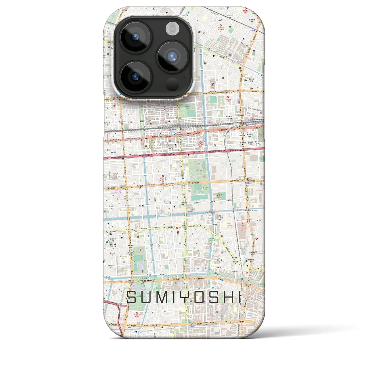 【住吉(東京都)】地図柄iPhoneケース(バックカバータイプ)