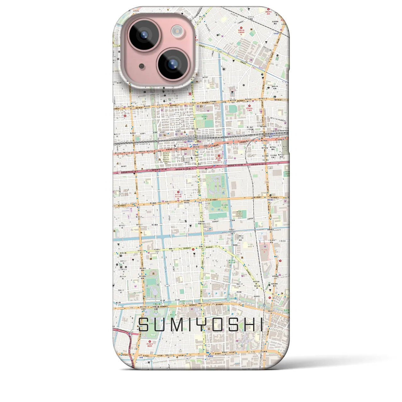 【住吉(東京都)】地図柄iPhoneケース(バックカバータイプ)