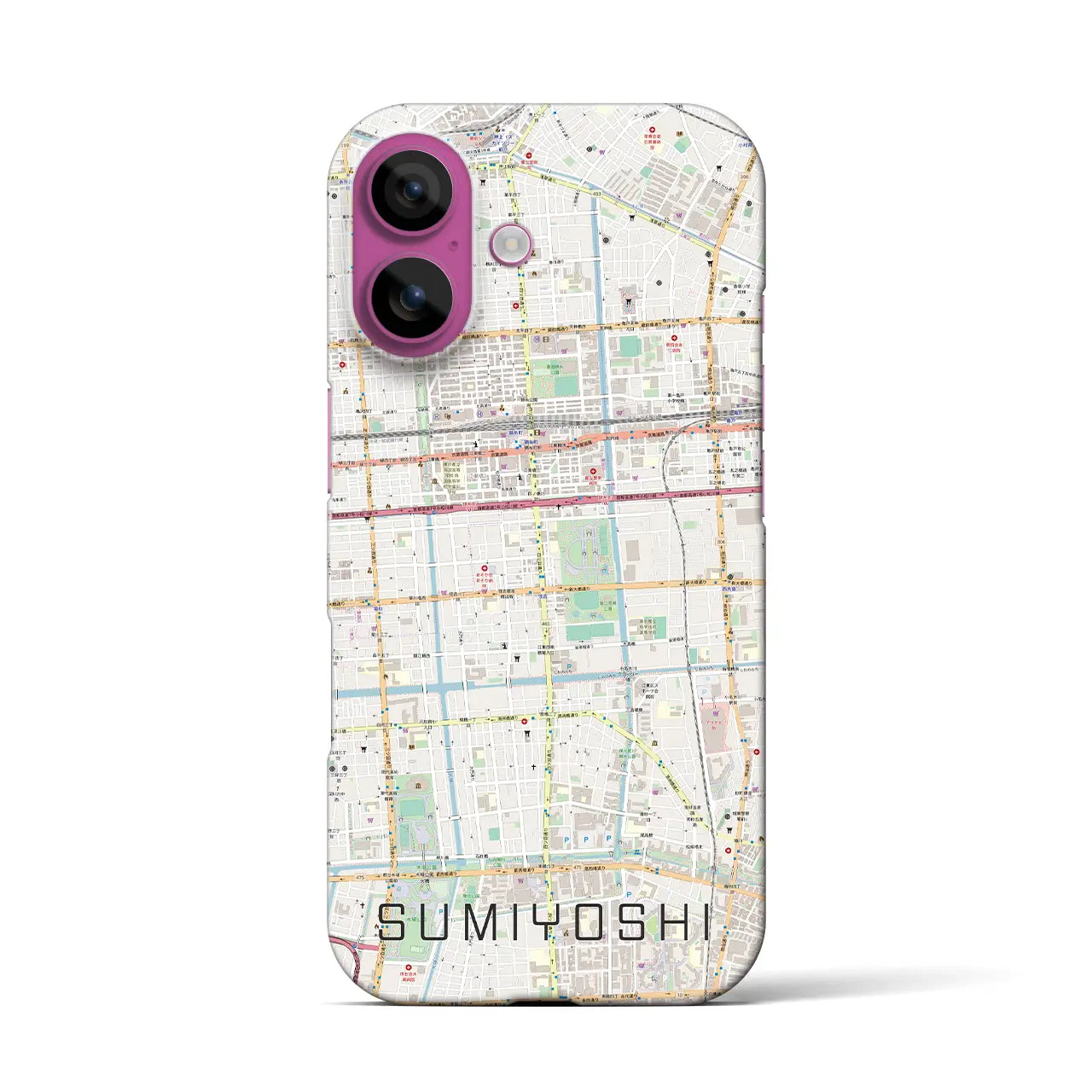 【住吉(東京都)】地図柄iPhoneケース(バックカバータイプ)
