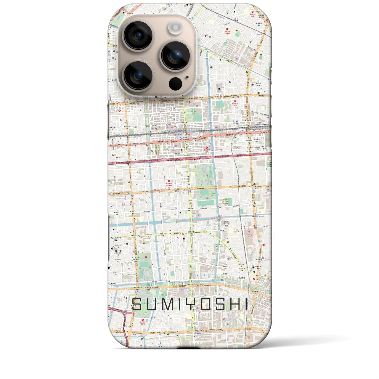 【住吉(東京都)】地図柄iPhoneケース(バックカバータイプ)