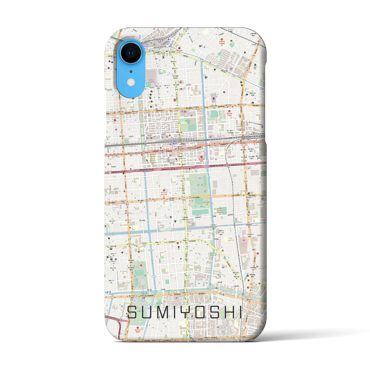 【住吉(東京都)】地図柄iPhoneケース(バックカバータイプ)
