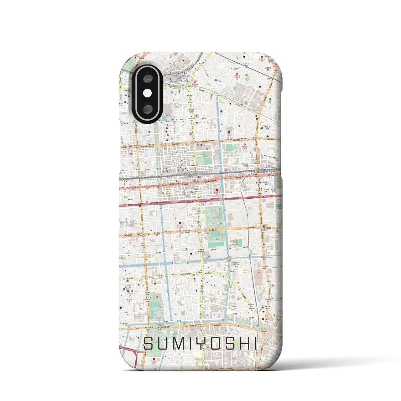 【住吉(東京都)】地図柄iPhoneケース(バックカバータイプ)