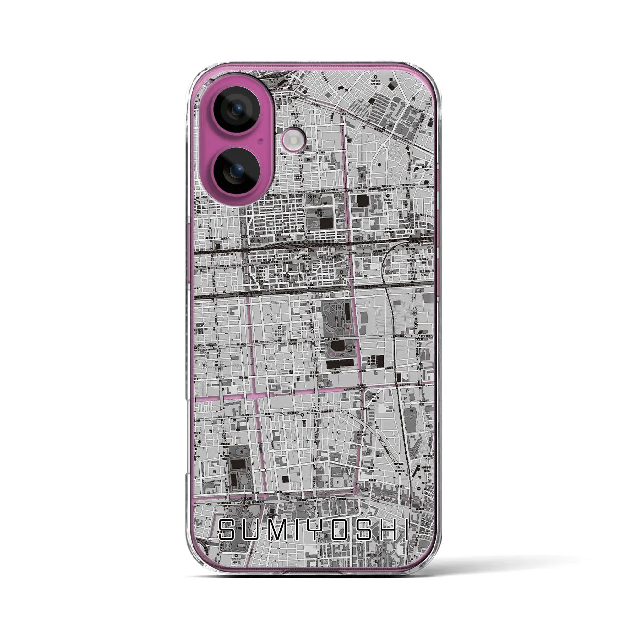 【住吉(東京都)】地図柄iPhoneケース(クリアタイプ)