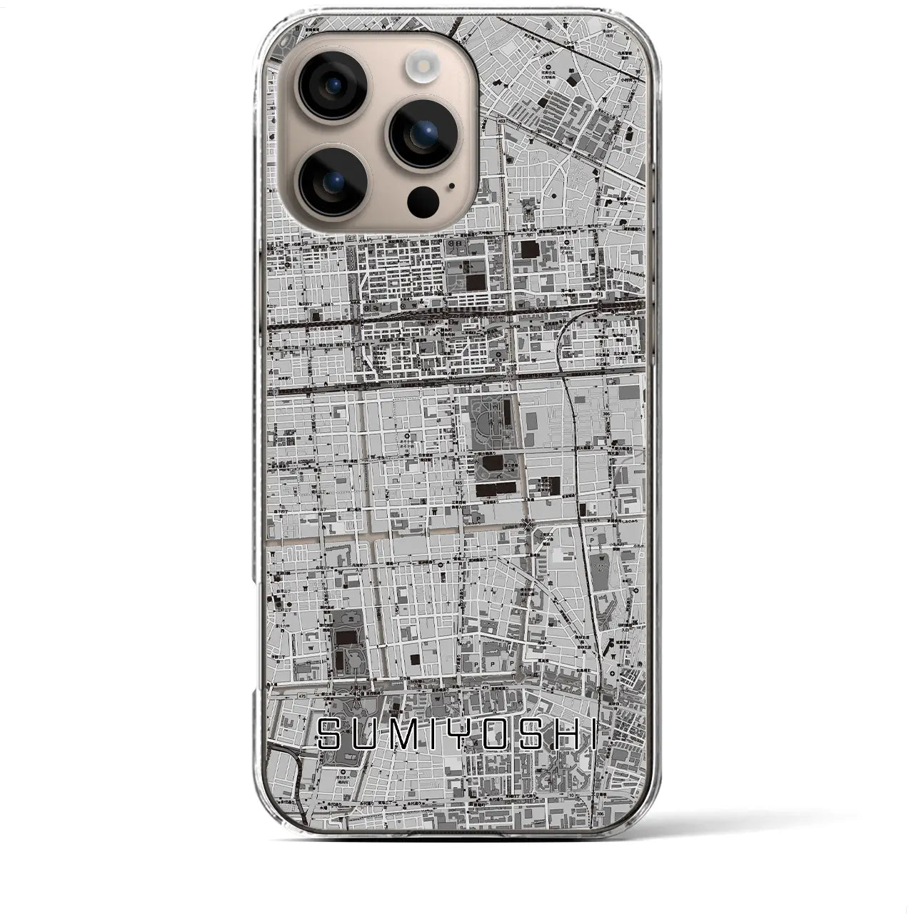 【住吉(東京都)】地図柄iPhoneケース(クリアタイプ)