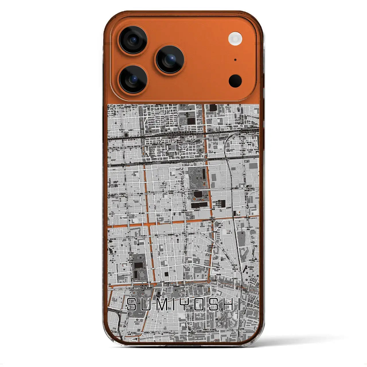 【住吉(東京都)】地図柄iPhoneケース(クリアタイプ)モノトーン・iPhone 17 Pro Max 用