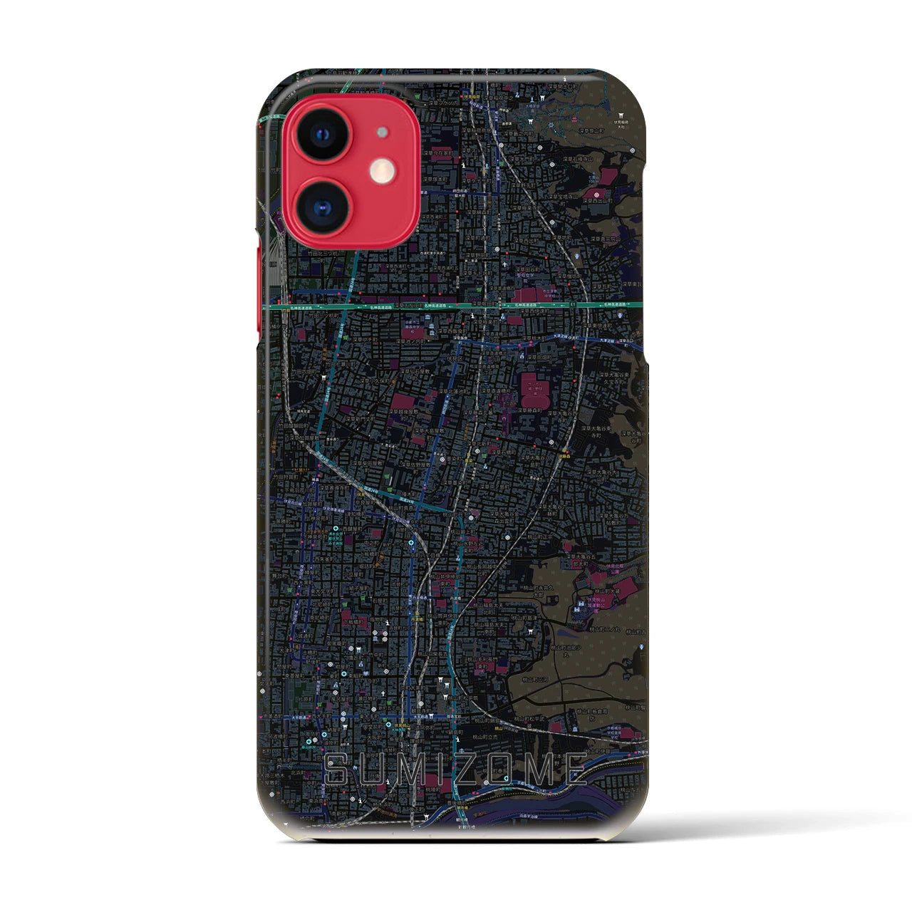 【墨染(京都府)】地図柄iPhoneケース(バックカバータイプ)