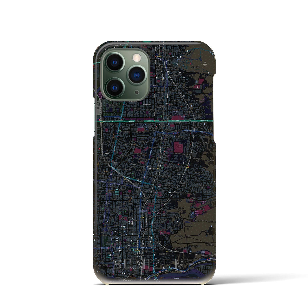 【墨染(京都府)】地図柄iPhoneケース(バックカバータイプ)