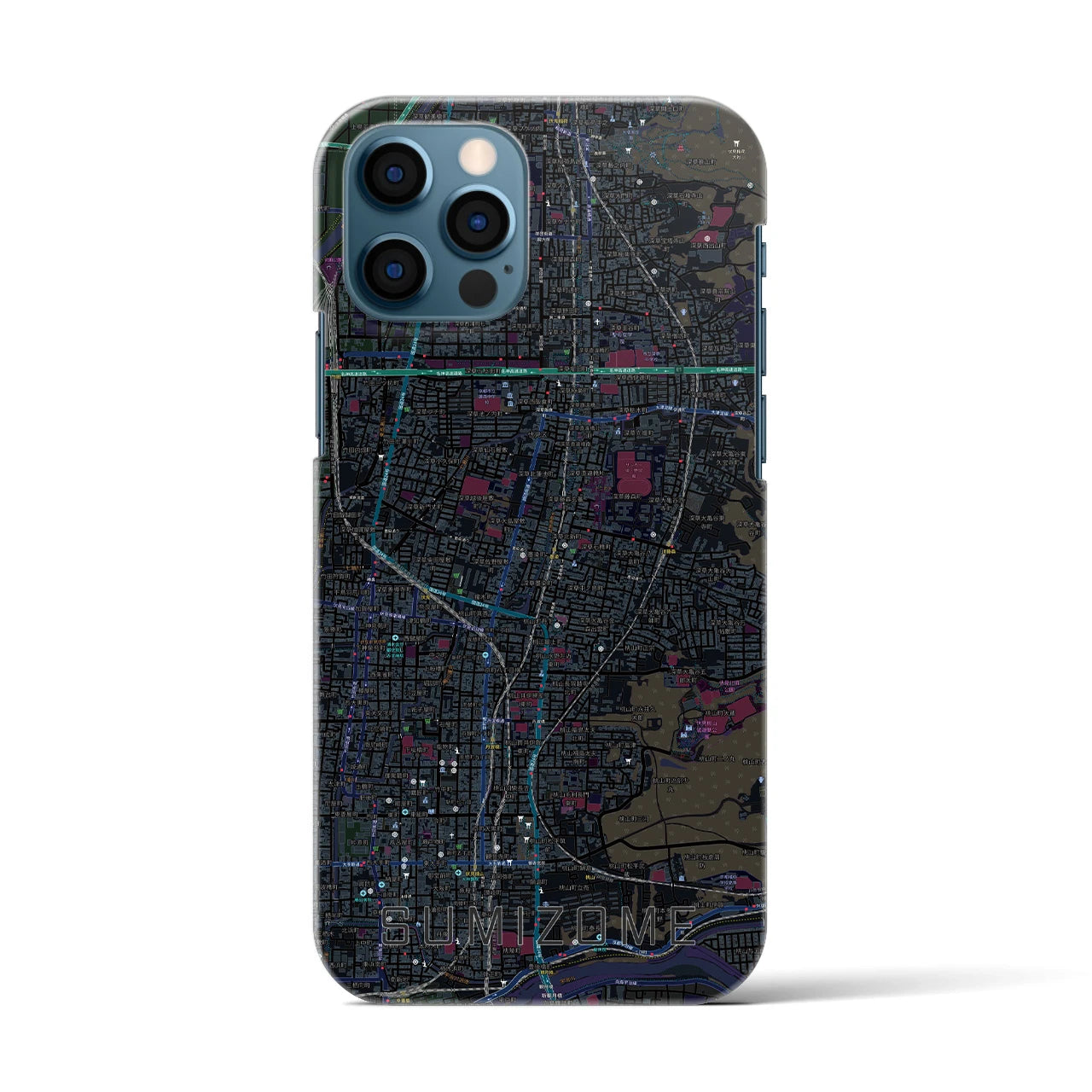 【墨染(京都府)】地図柄iPhoneケース(バックカバータイプ)