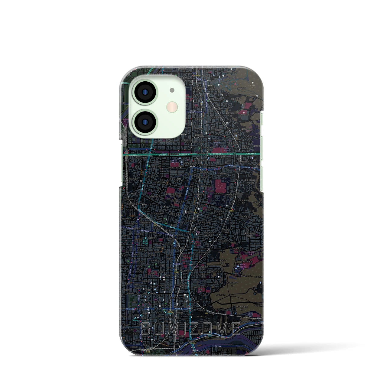 【墨染(京都府)】地図柄iPhoneケース(バックカバータイプ)