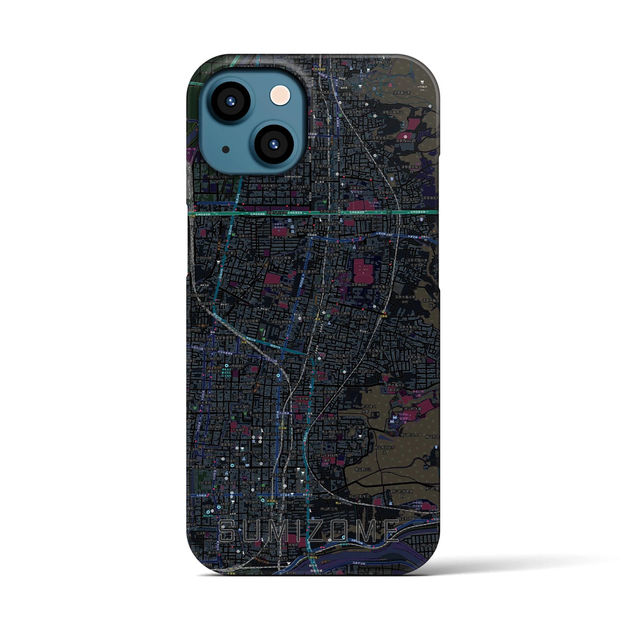 【墨染(京都府)】地図柄iPhoneケース(バックカバータイプ)