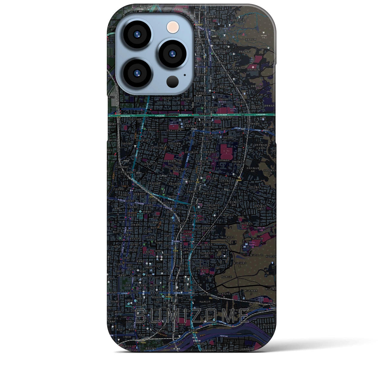 【墨染(京都府)】地図柄iPhoneケース(バックカバータイプ)
