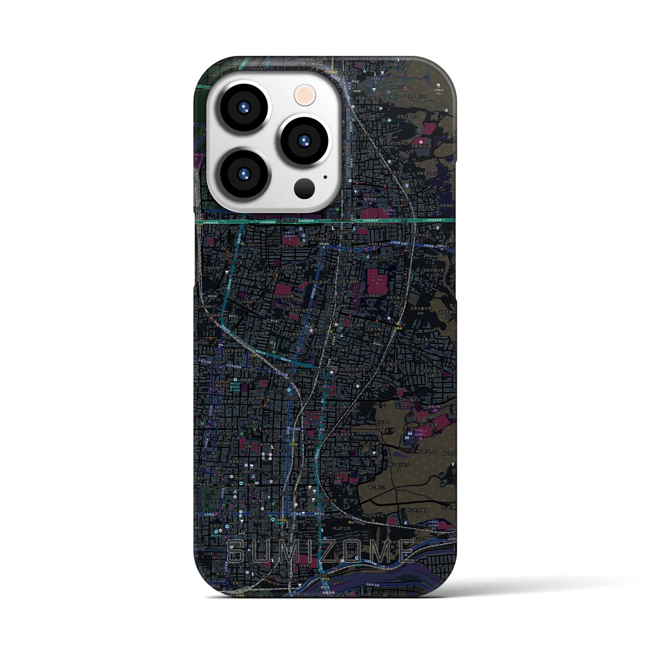 【墨染(京都府)】地図柄iPhoneケース(バックカバータイプ)