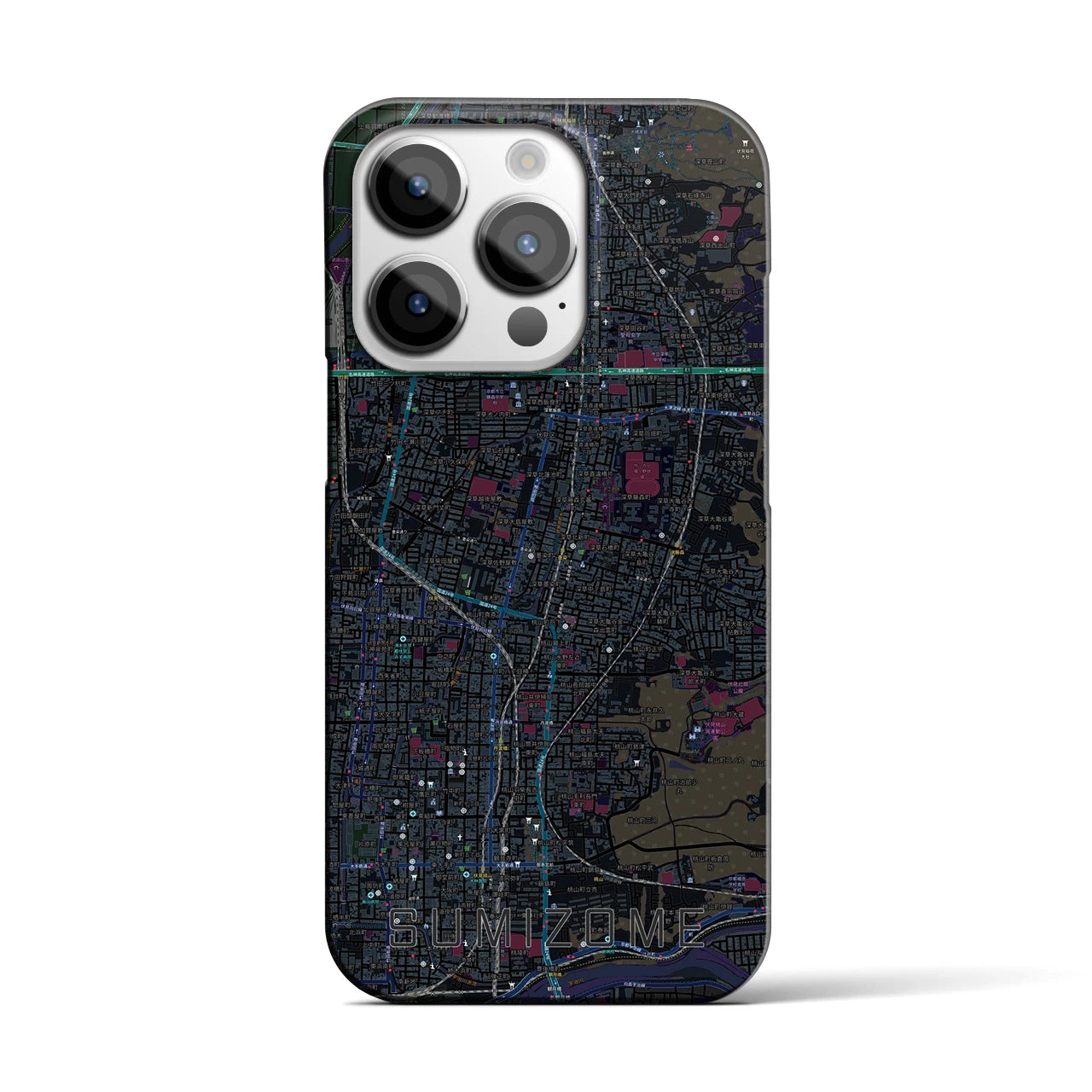 【墨染(京都府)】地図柄iPhoneケース(バックカバータイプ)