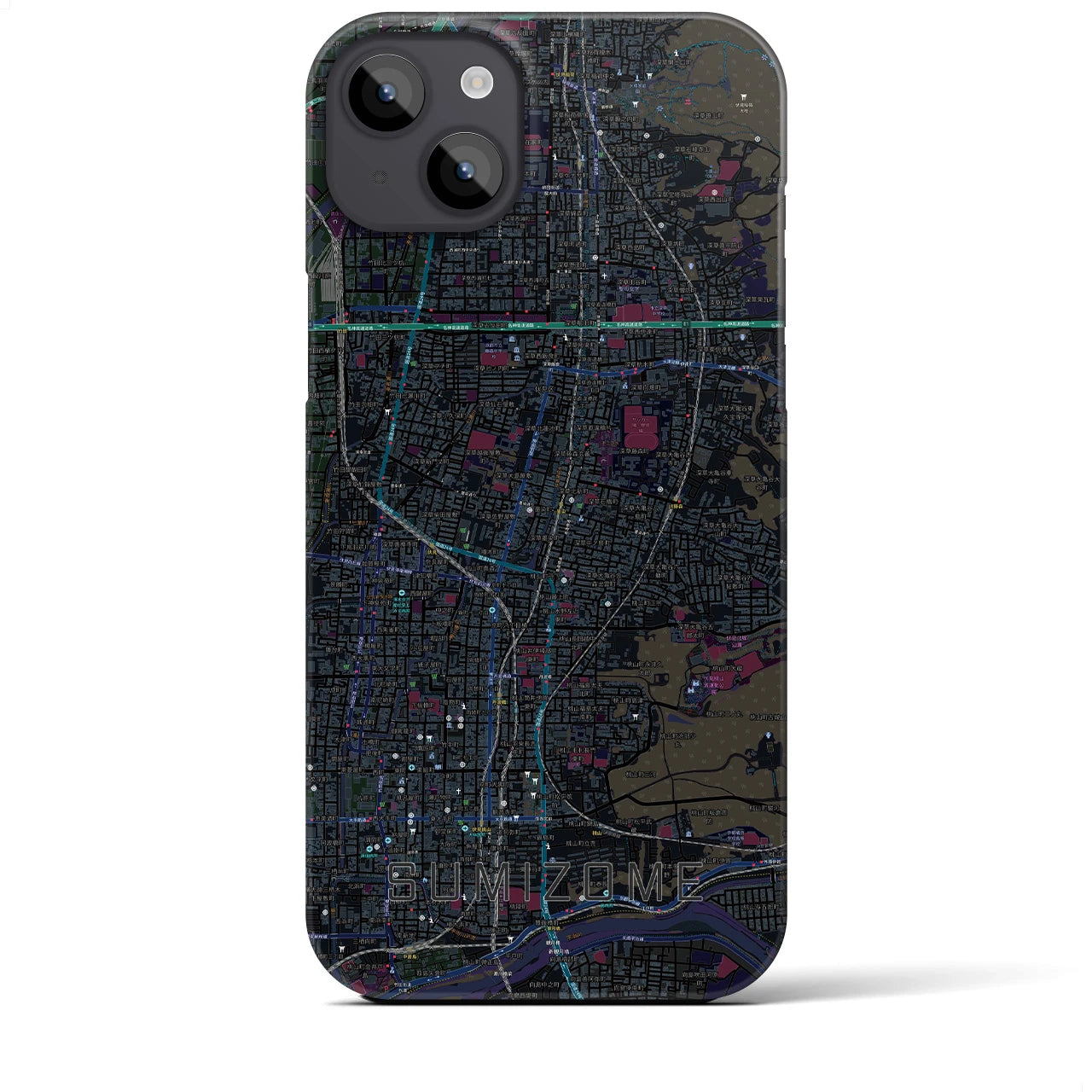 【墨染(京都府)】地図柄iPhoneケース(バックカバータイプ)