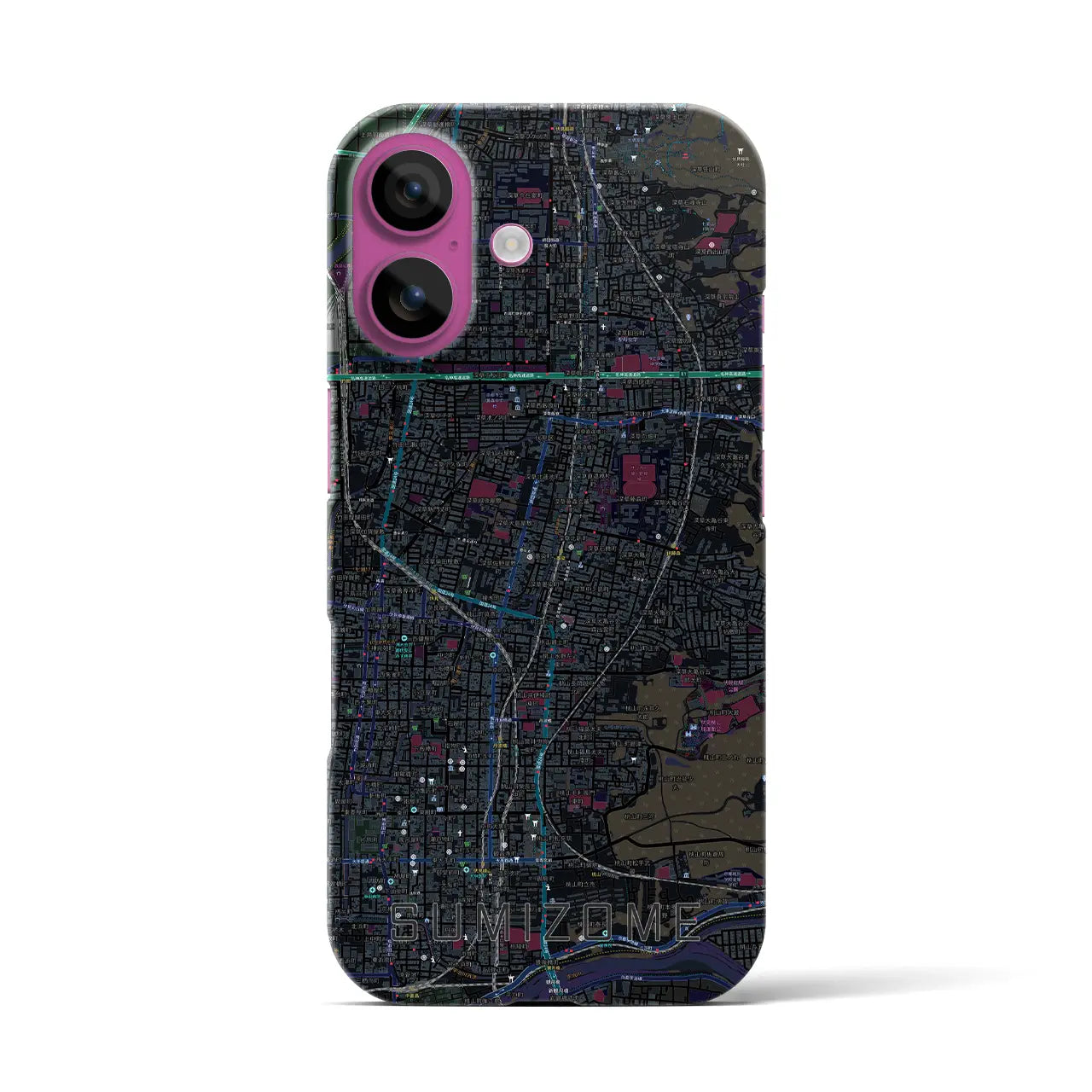 【墨染(京都府)】地図柄iPhoneケース(バックカバータイプ)
