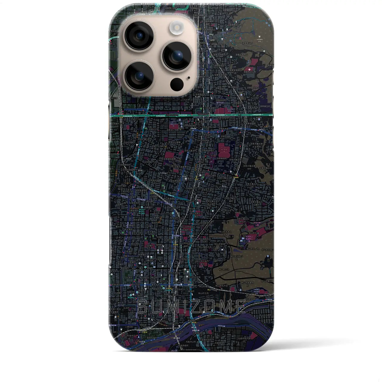 【墨染(京都府)】地図柄iPhoneケース(バックカバータイプ)