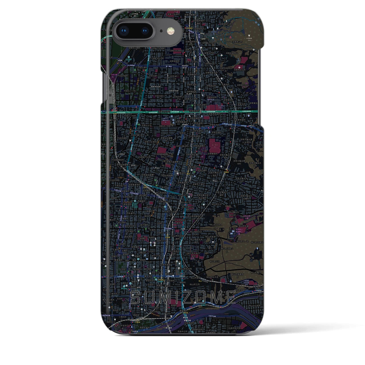 【墨染(京都府)】地図柄iPhoneケース(バックカバータイプ)