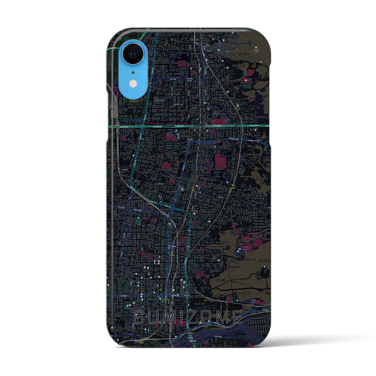 【墨染(京都府)】地図柄iPhoneケース(バックカバータイプ)