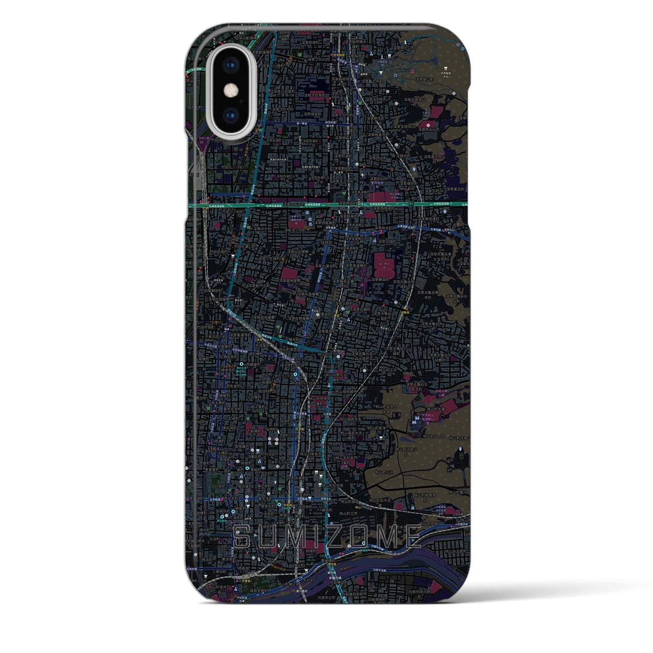 【墨染(京都府)】地図柄iPhoneケース(バックカバータイプ)