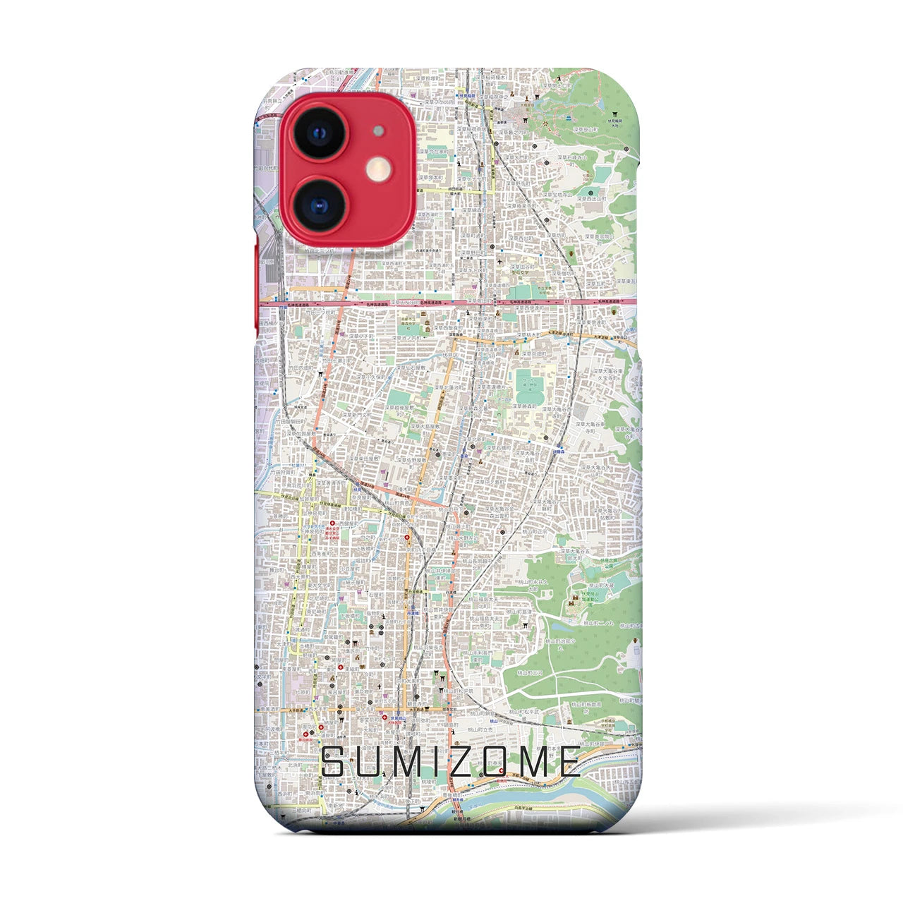 【墨染(京都府)】地図柄iPhoneケース(バックカバータイプ)