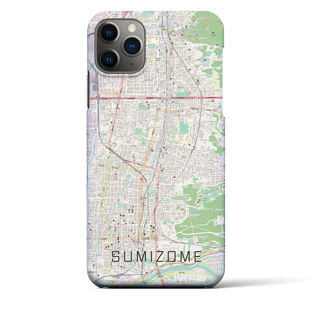【墨染(京都府)】地図柄iPhoneケース(バックカバータイプ)