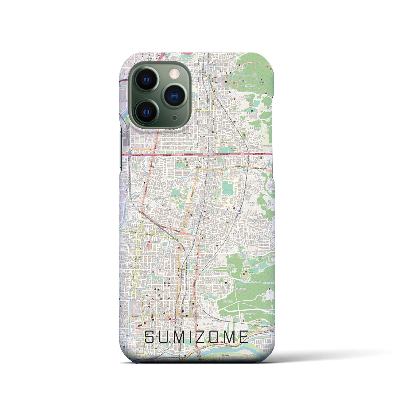 【墨染(京都府)】地図柄iPhoneケース(バックカバータイプ)