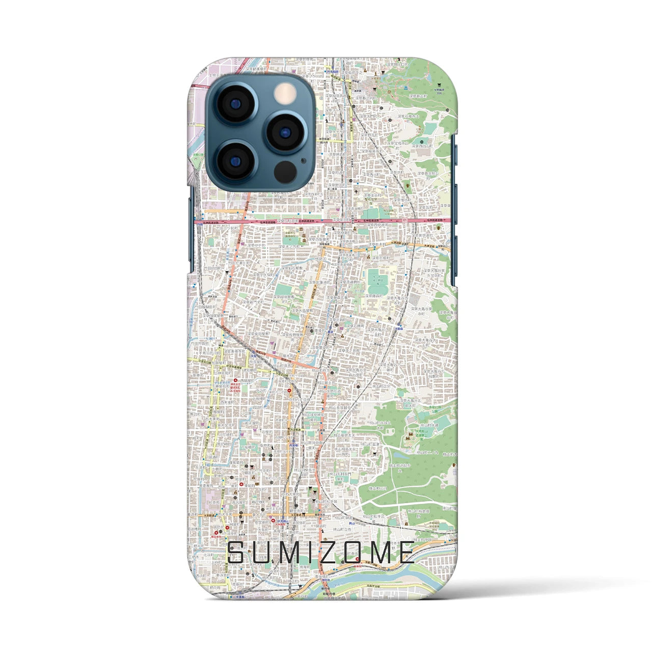 【墨染(京都府)】地図柄iPhoneケース(バックカバータイプ)