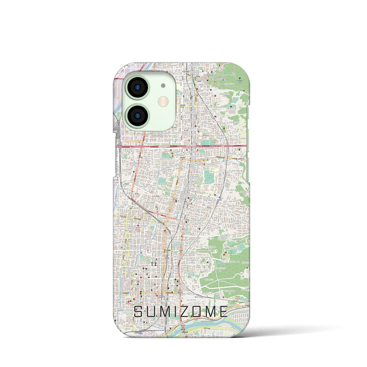 【墨染(京都府)】地図柄iPhoneケース(バックカバータイプ)