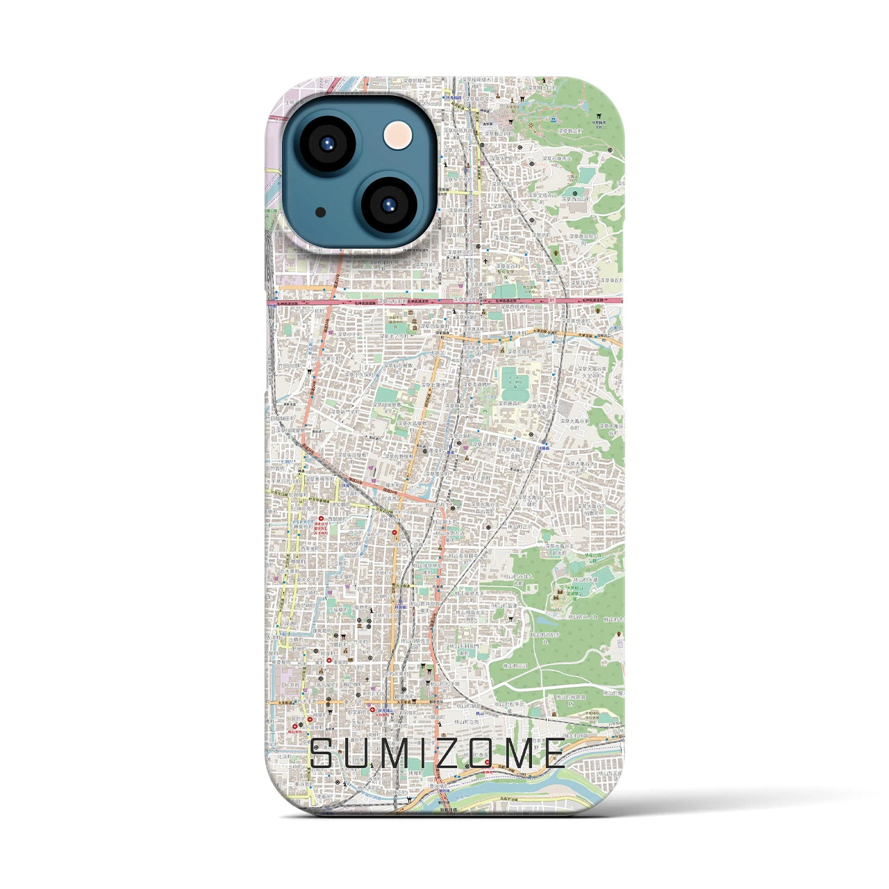 【墨染(京都府)】地図柄iPhoneケース(バックカバータイプ)
