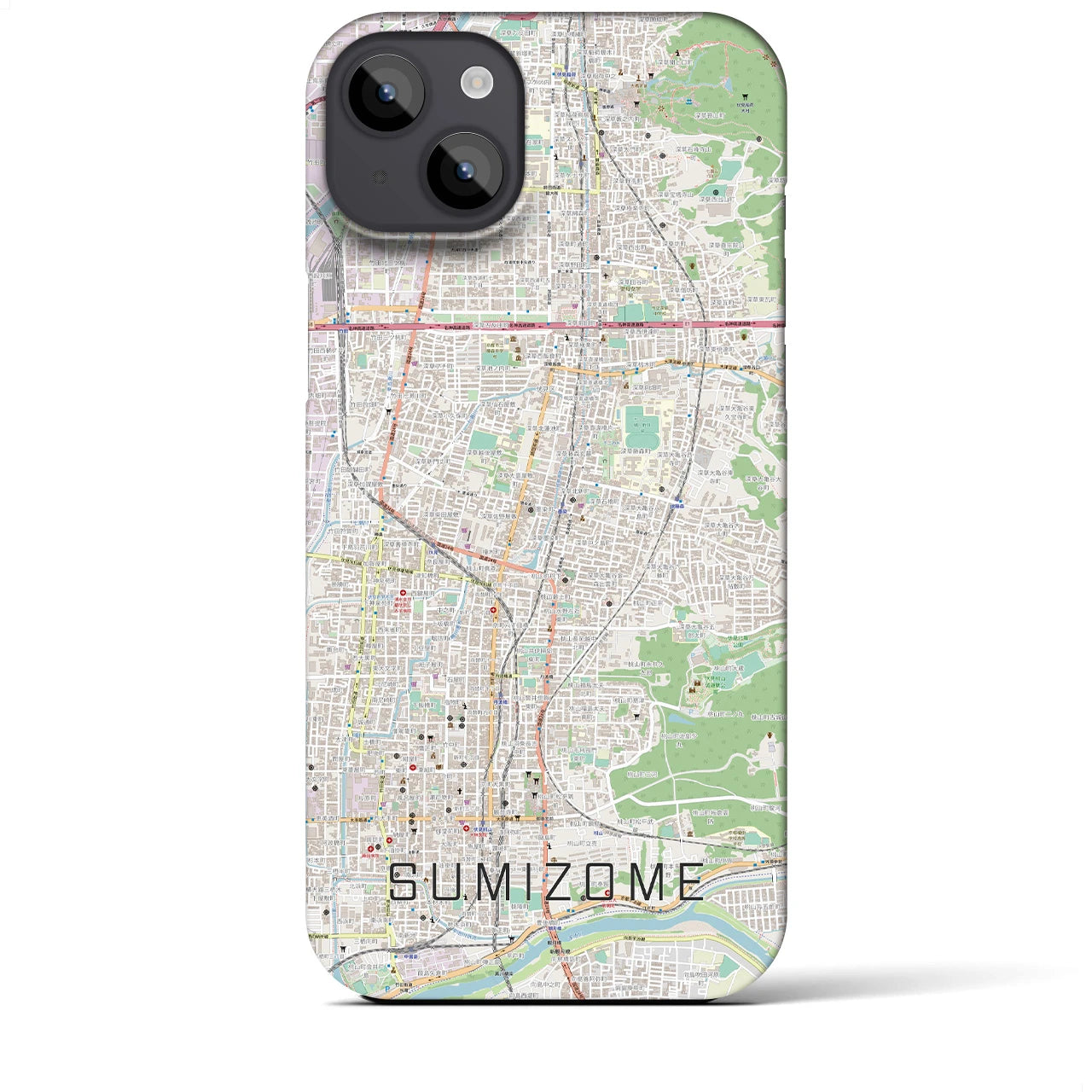 【墨染(京都府)】地図柄iPhoneケース(バックカバータイプ)