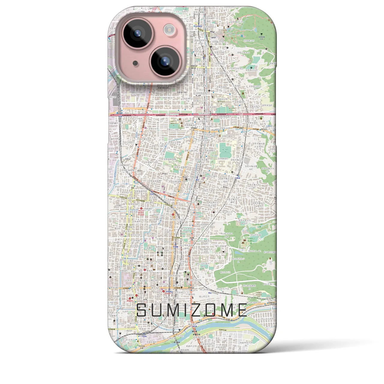 【墨染(京都府)】地図柄iPhoneケース(バックカバータイプ)
