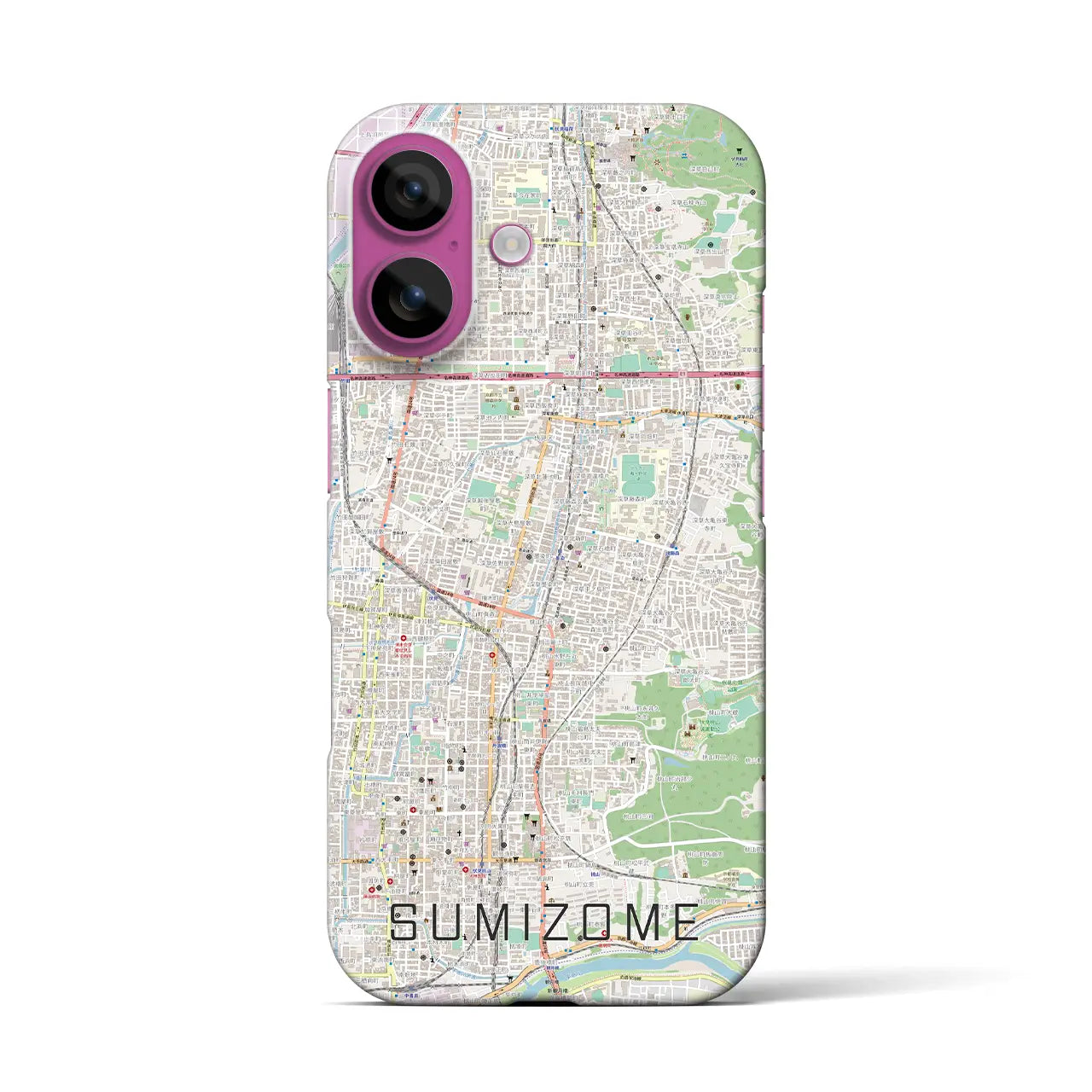 【墨染(京都府)】地図柄iPhoneケース(バックカバータイプ)