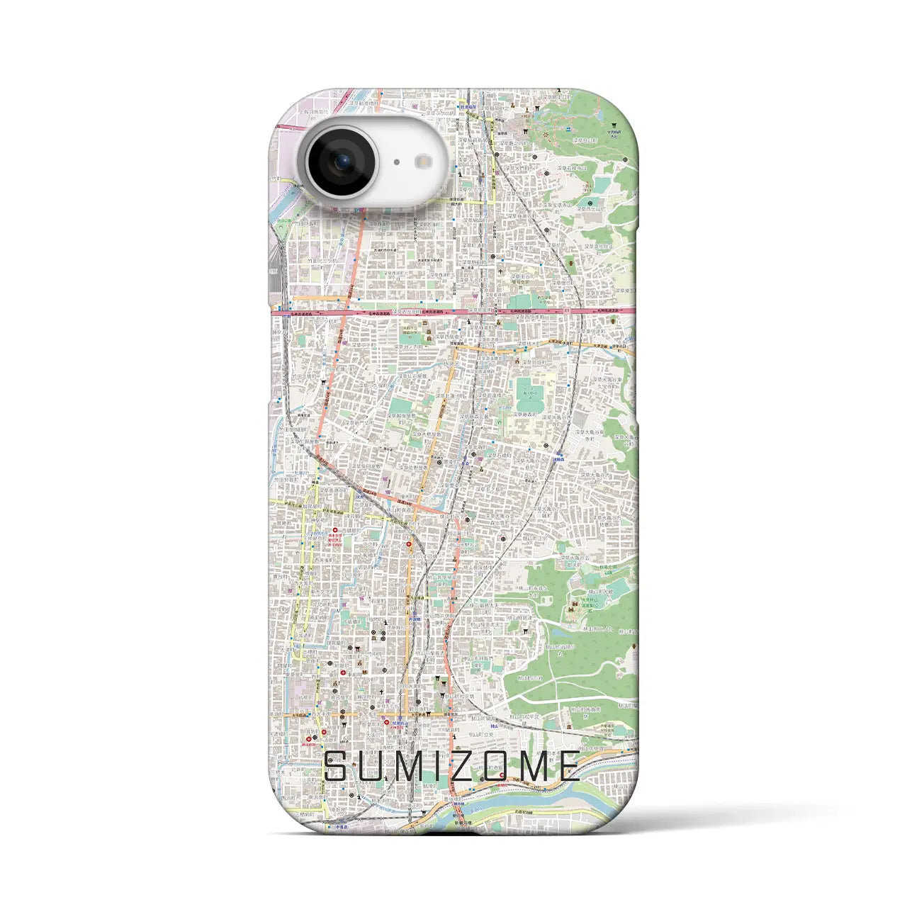 【墨染(京都府)】地図柄iPhoneケース(バックカバータイプ)