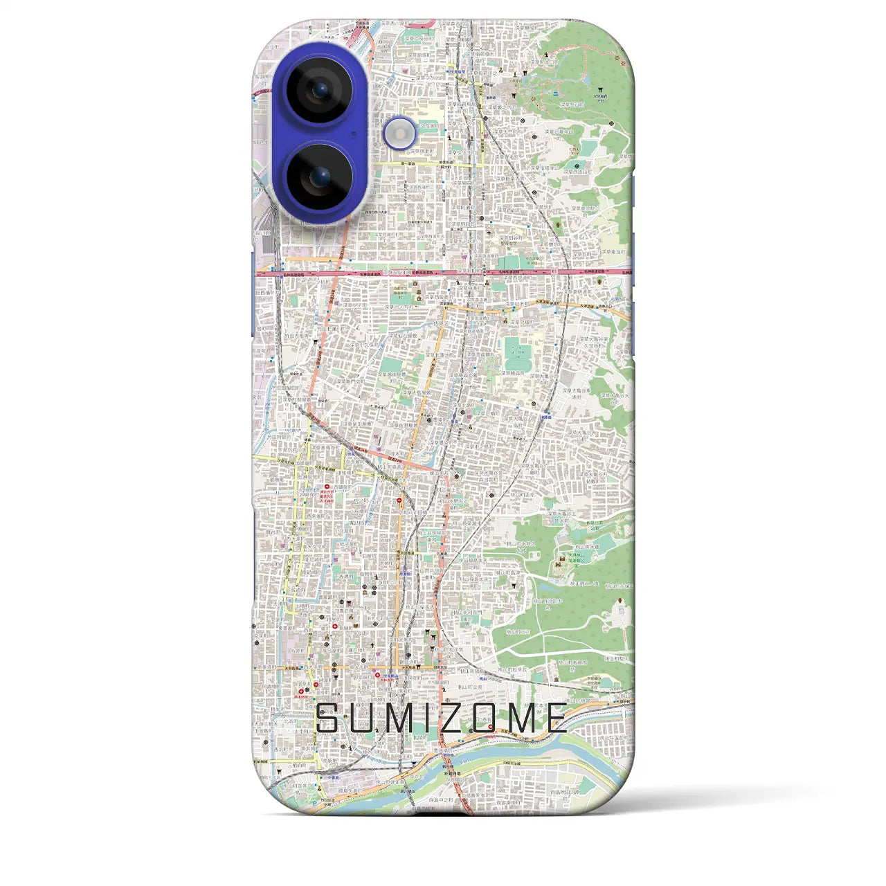 【墨染(京都府)】地図柄iPhoneケース(バックカバータイプ)ナチュラル・iPhone 16 Pro Max 用