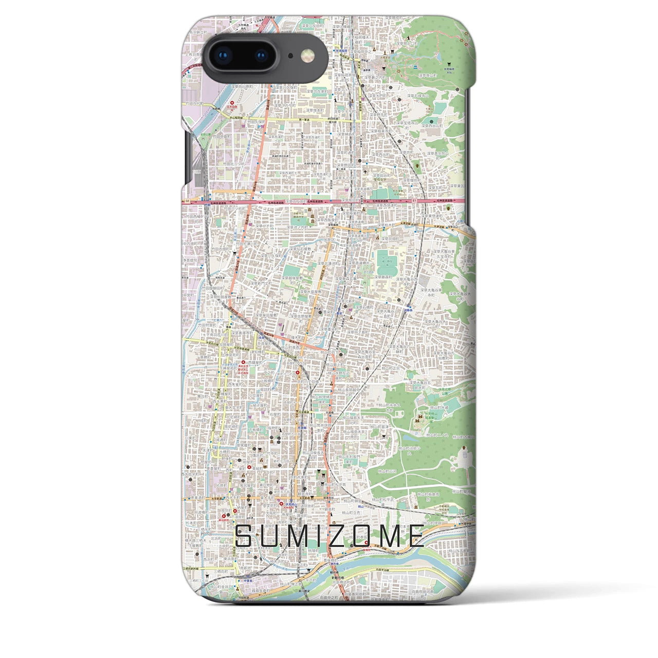 【墨染(京都府)】地図柄iPhoneケース(バックカバータイプ)