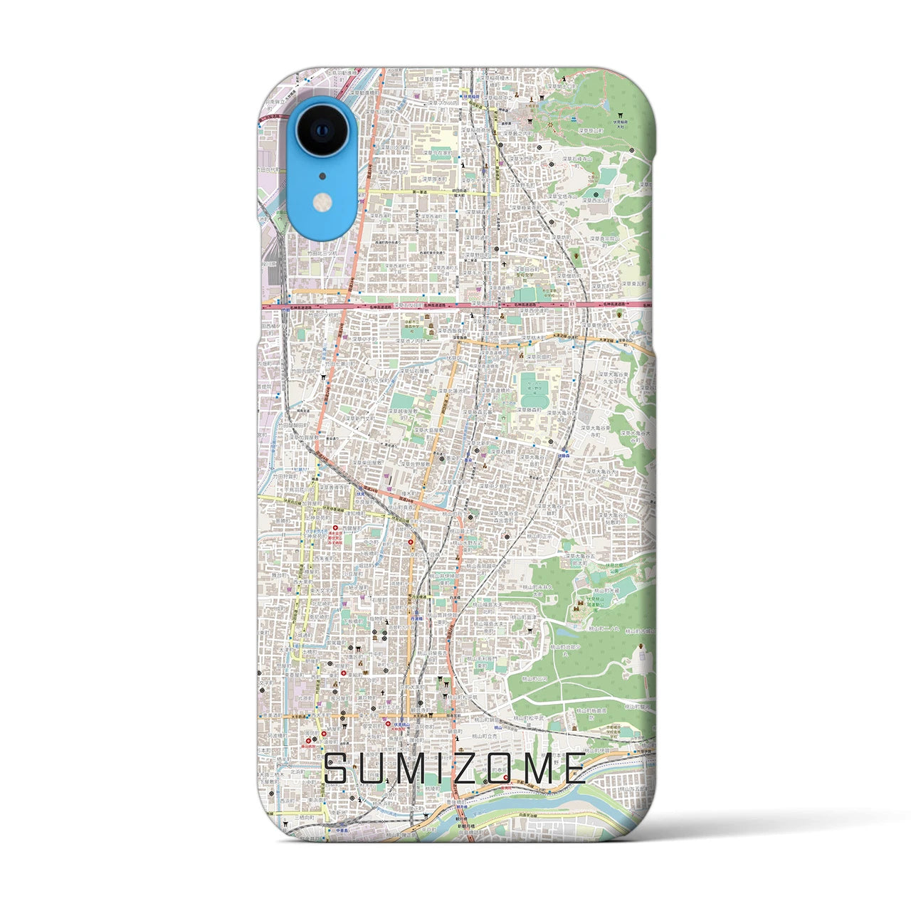 【墨染(京都府)】地図柄iPhoneケース(バックカバータイプ)