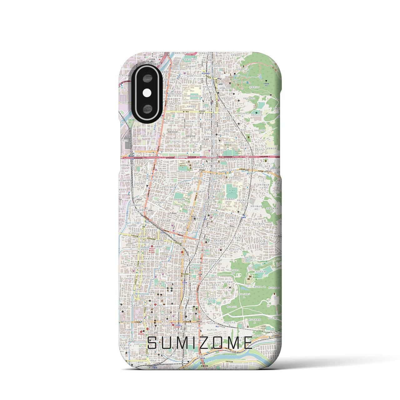 【墨染(京都府)】地図柄iPhoneケース(バックカバータイプ)