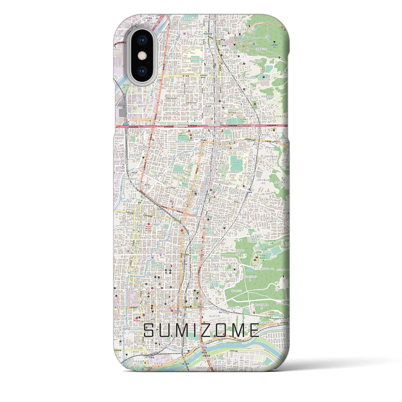 【墨染(京都府)】地図柄iPhoneケース(バックカバータイプ)