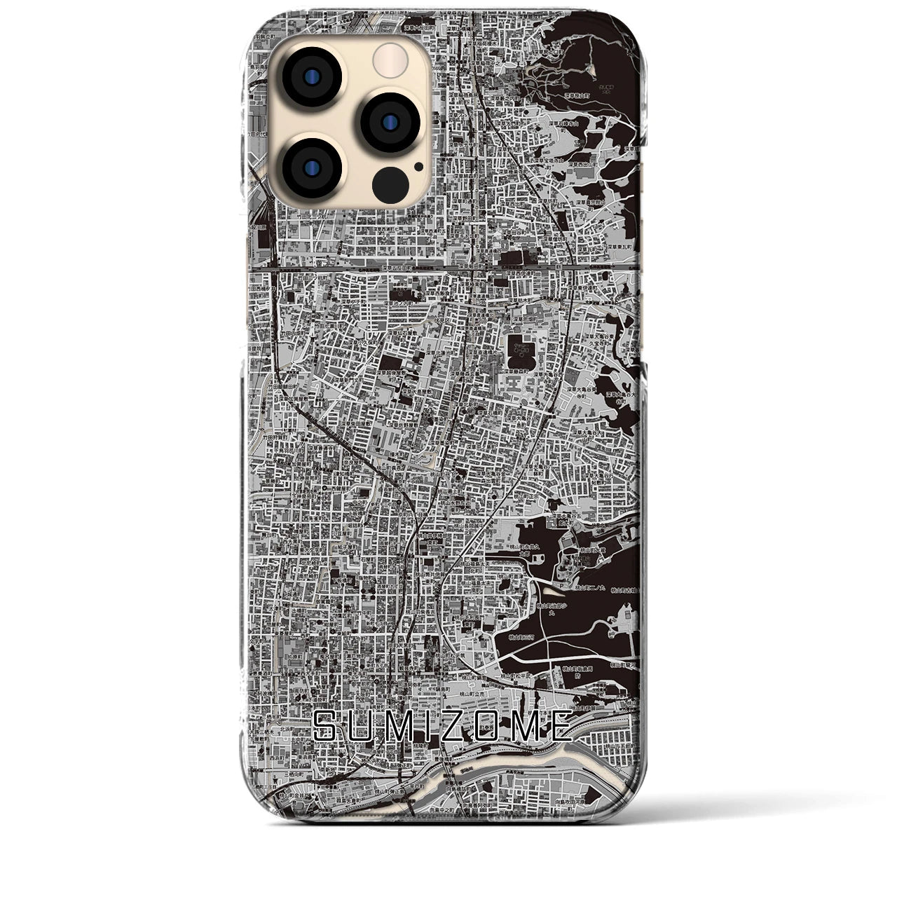 【墨染(京都府)】地図柄iPhoneケース(クリアタイプ)