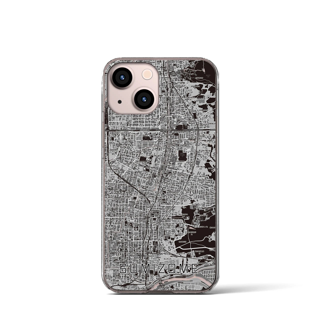 【墨染(京都府)】地図柄iPhoneケース(クリアタイプ)