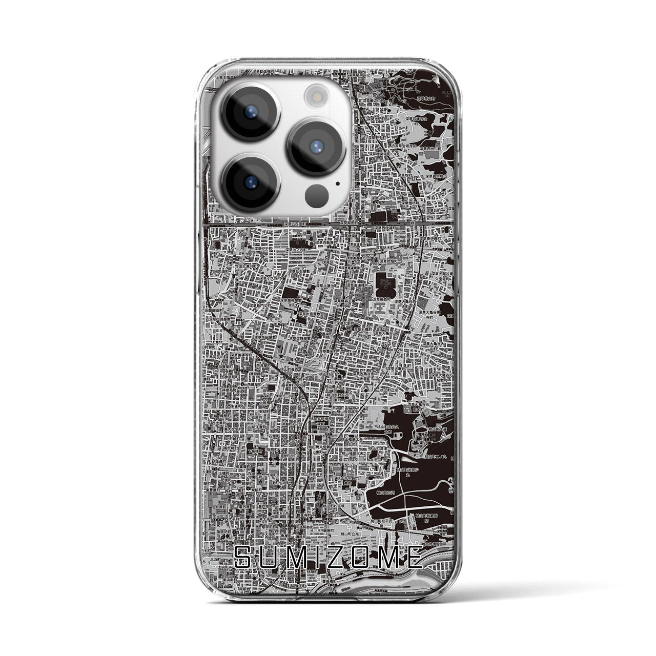 【墨染(京都府)】地図柄iPhoneケース(クリアタイプ)