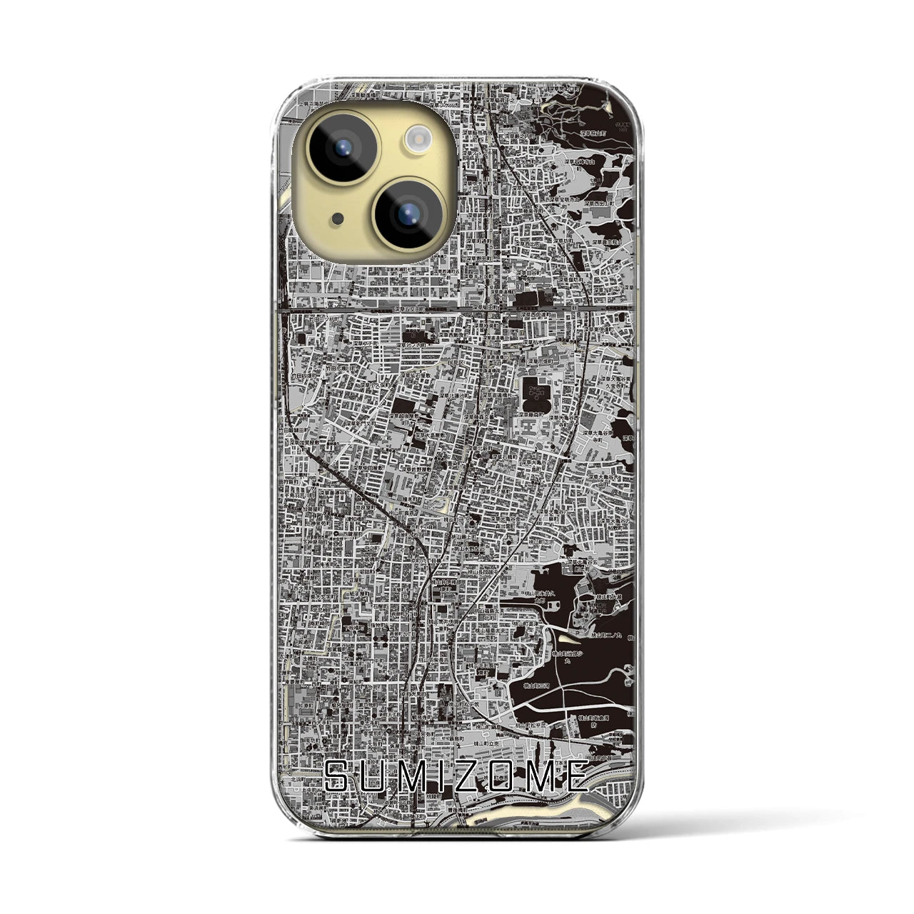 【墨染(京都府)】地図柄iPhoneケース(クリアタイプ)