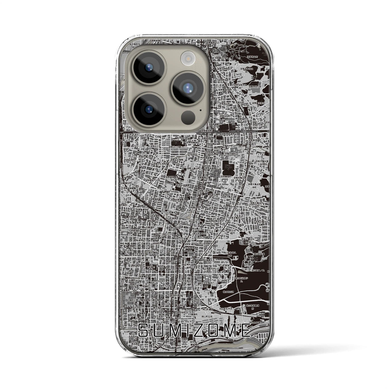 【墨染(京都府)】地図柄iPhoneケース(クリアタイプ)