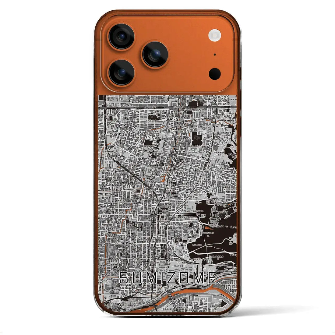 【墨染(京都府)】地図柄iPhoneケース(クリアタイプ)