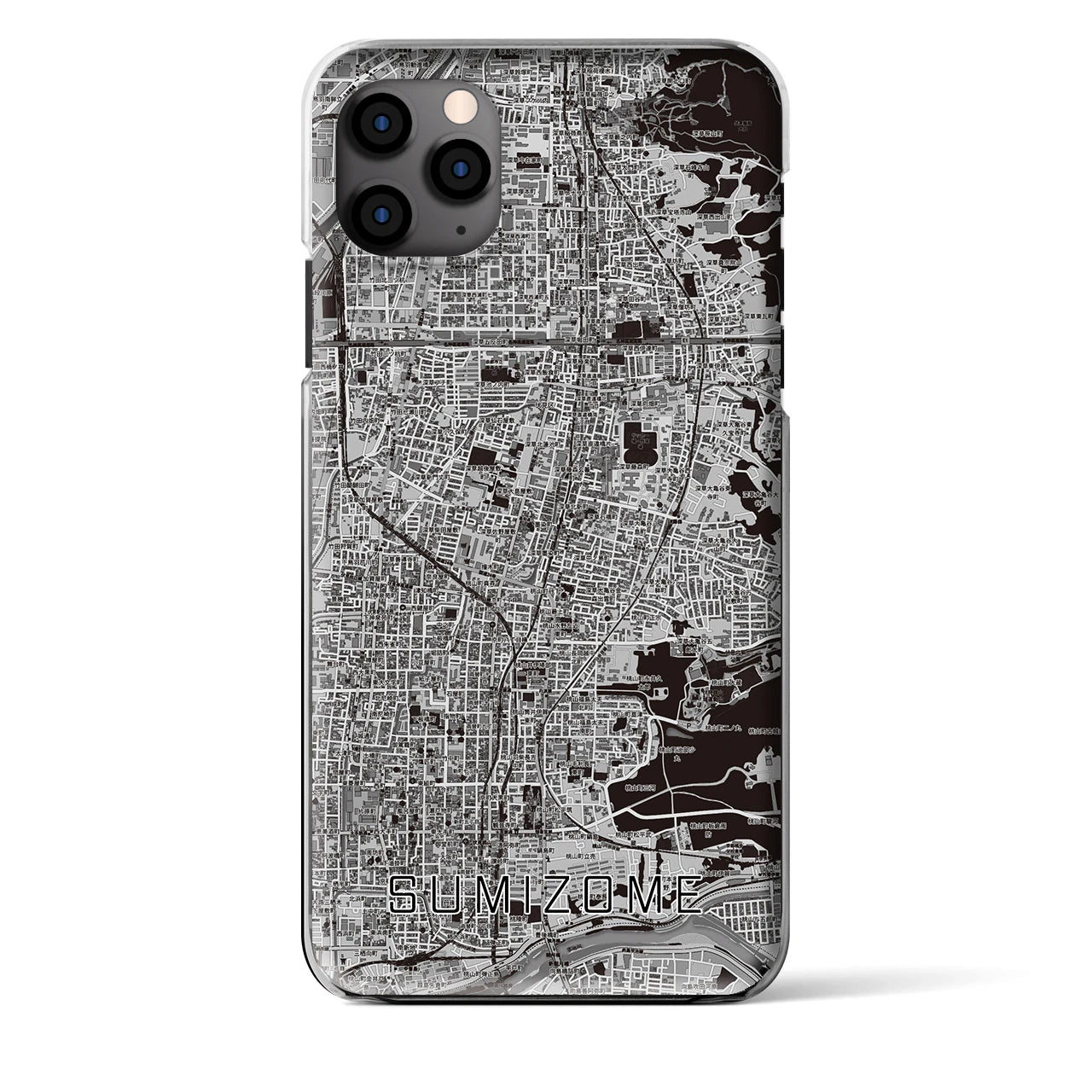 【墨染(京都府)】地図柄iPhoneケース(クリアタイプ)