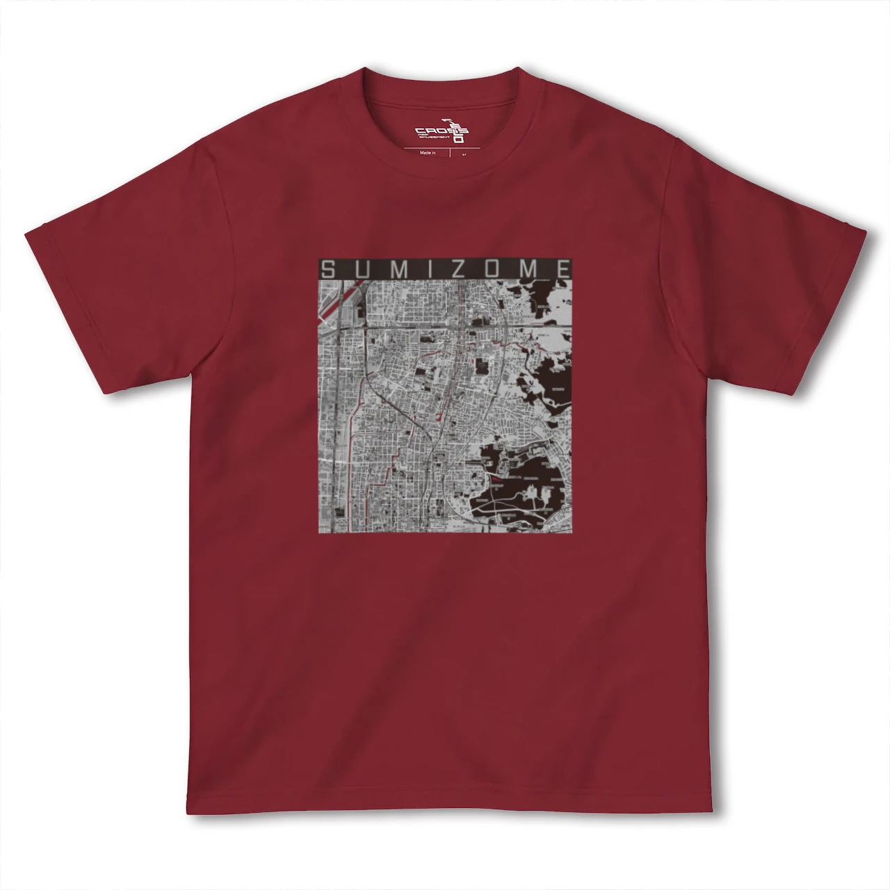 【墨染(京都府)】地図柄ヘビーウェイトTシャツ