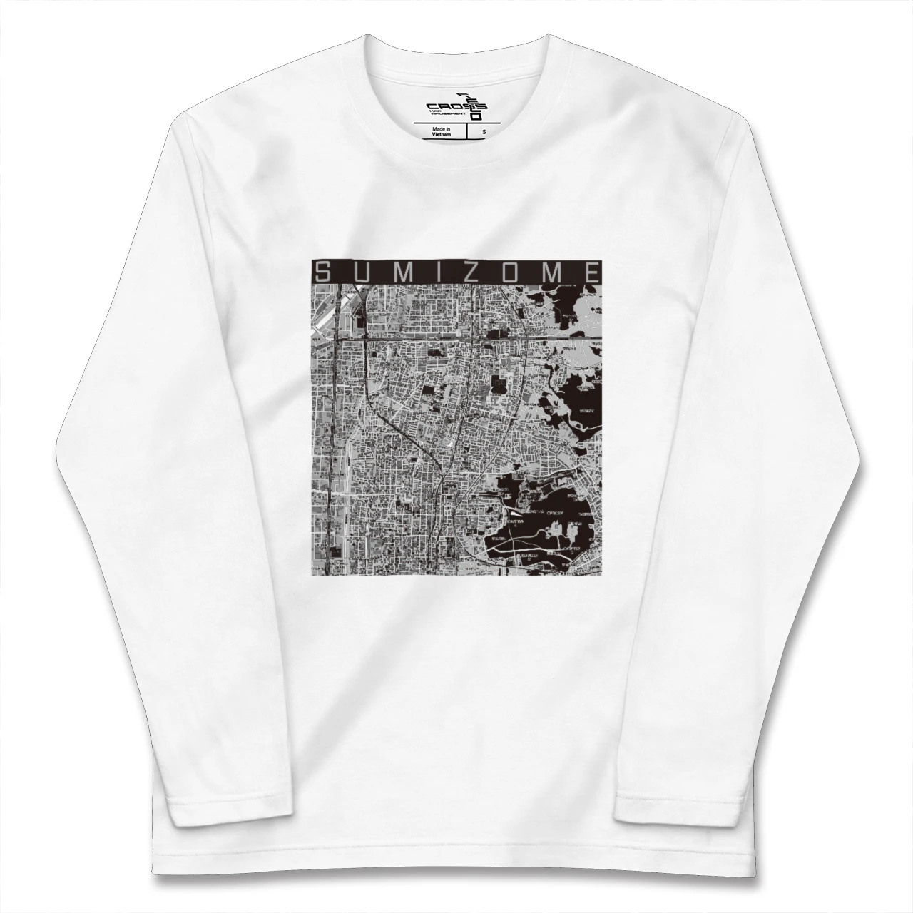 【墨染(京都府)】地図柄ロングスリーブTシャツ