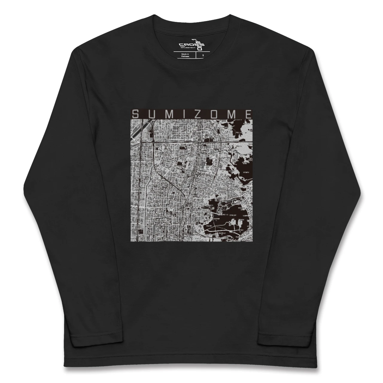 【墨染(京都府)】地図柄ロングスリーブTシャツ