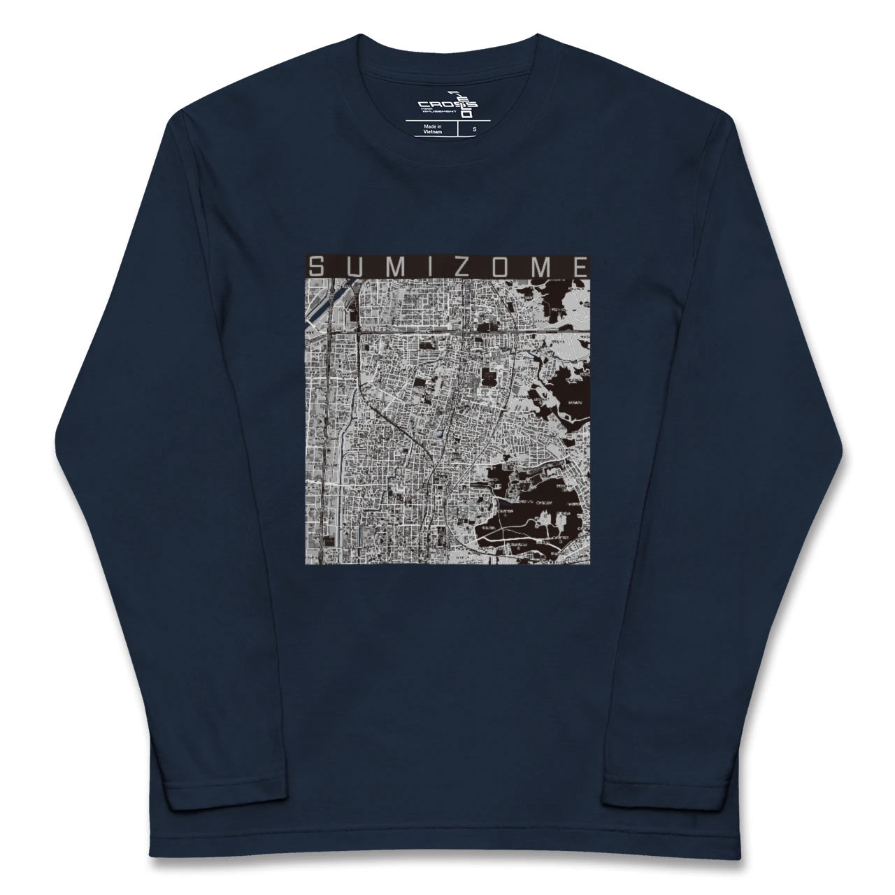 【墨染(京都府)】地図柄ロングスリーブTシャツ