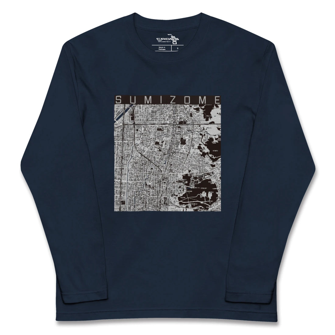 【墨染(京都府)】地図柄ロングスリーブTシャツ